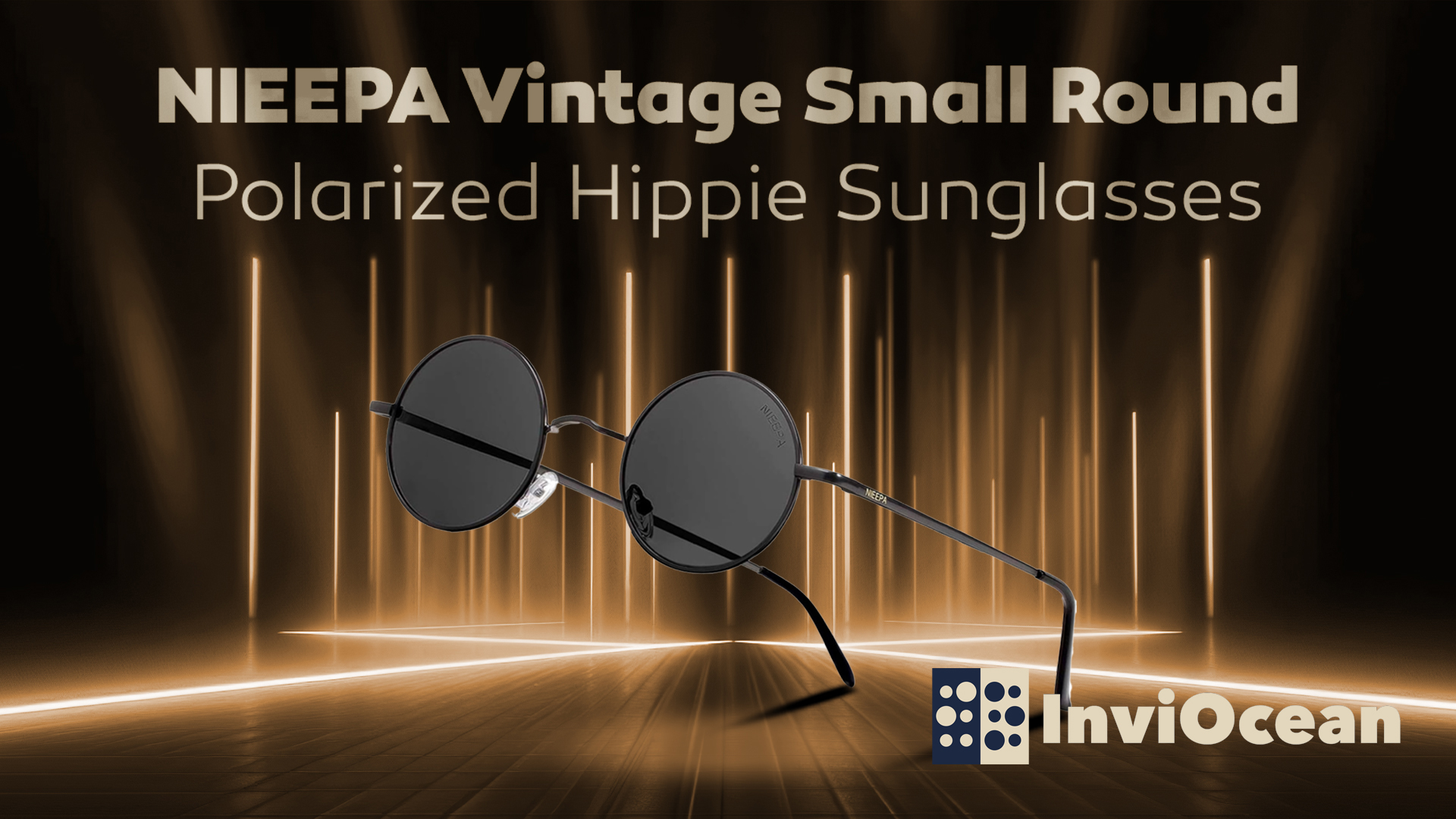 NIEEPA Vintage Small Round Polarized Hippie Sunglasses