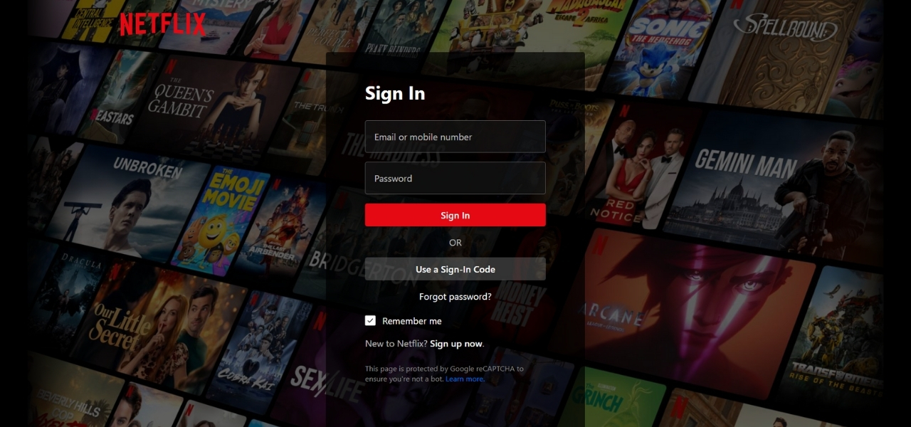 registration page screenshot