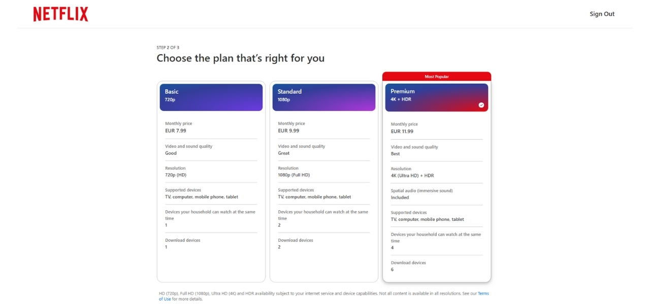 subscription page screenshot